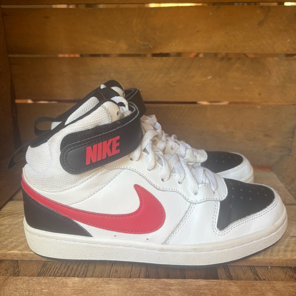 Nike Court Borough Mid 2 High-Top Boys 5Y Youth Shoes CD7782-110 White Red
